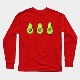 Avocado Energies - fun vegan design - on hot pink Long Sleeve T-Shirt